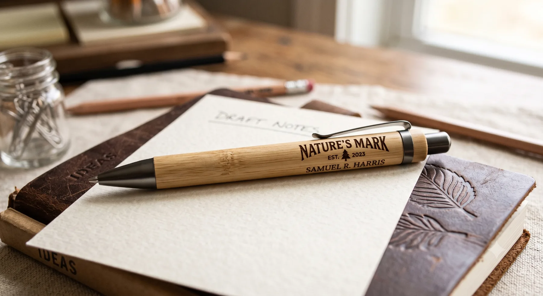 Customized Bamboo Pen - Laser Print